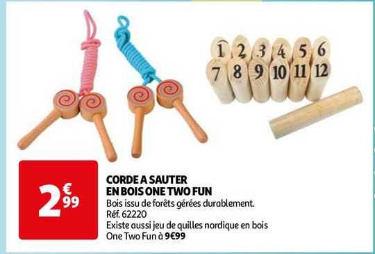 corde à sauter en bois one two fun