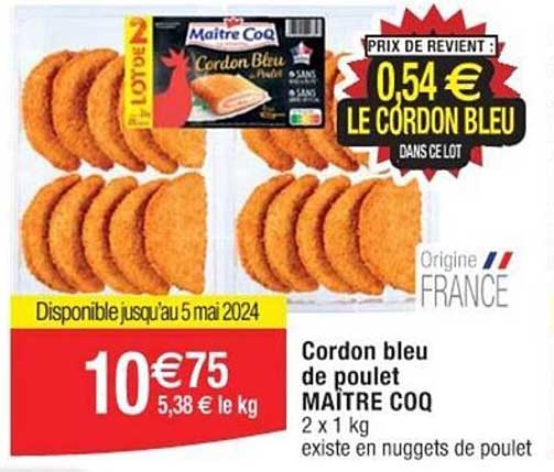 cordon bleu de poulet maître coq