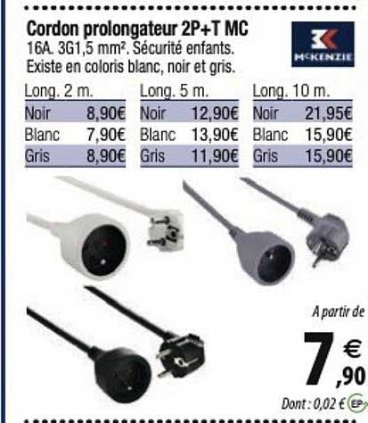 cordon prolongateur 2p+t mc mckenzie