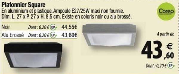 corep plafonnier square
