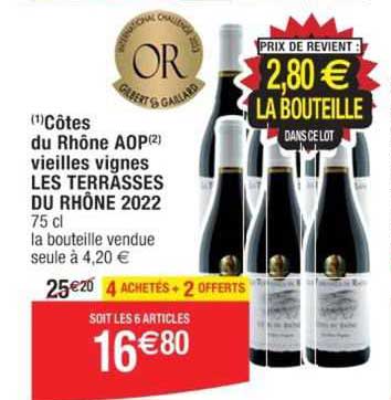 côtes du rhône aop vieilles vignes les terrasses du rhône 2022