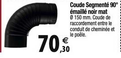 coude segmenté 90° émaillé noir mat