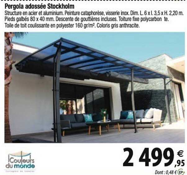 couleurs du monde pergola adosée stockholm