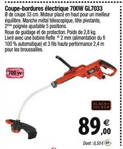 coupe-bordures électrique 700w gl7033