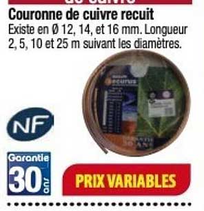 couronne de cuivre recuit