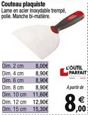 couteau plaquiste l'outil parfait