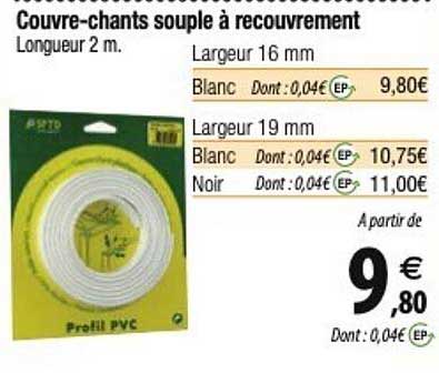 couvre-chants souple à recouvrement