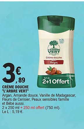 crème douche "l'arbre vert"