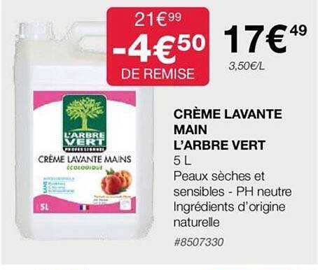 crème lavante main l'arbre vert