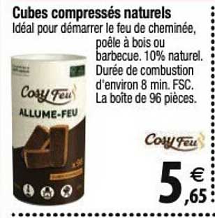 cubes compressés naturels cosy feu