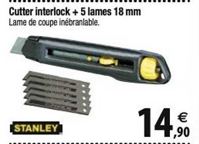 cutter interlock + 5 lames 18 mm