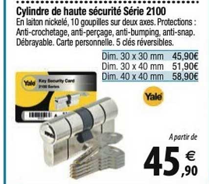 cylindre de haute sécurité série 2100