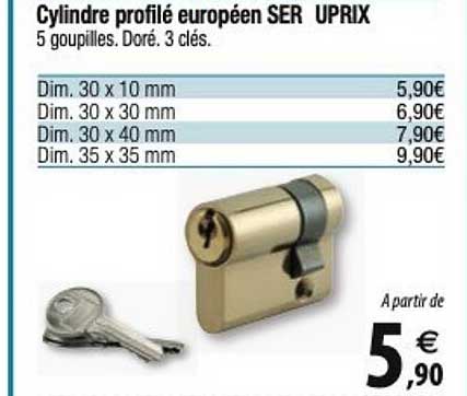 cylindre profilé européen ser uprix
