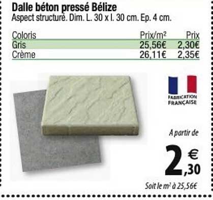 dalle béton pressé bélize