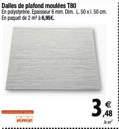 dalles de plafond moulées t80