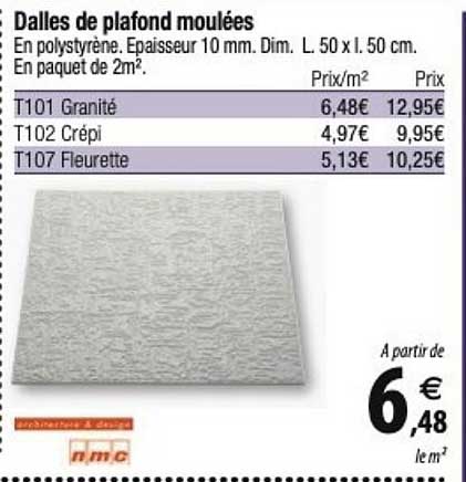 dalles de plafond moulées