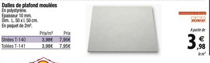 dalles de plafond moulées
