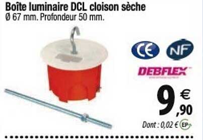 debflex boîte luminaire dcl cloison sèche