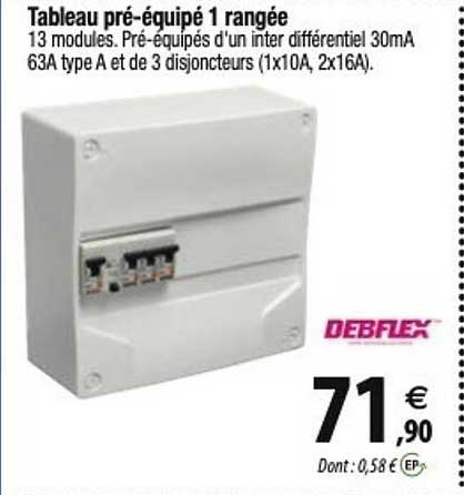 debflex tableau pré-équipé 1 rangée