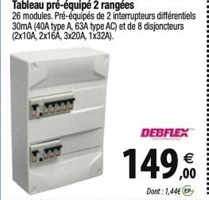 debflex tableau pré-équipé 2 rangées