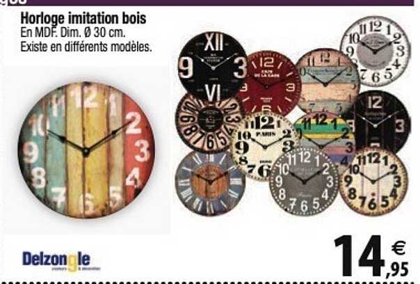 delzongle horloge imitation bois