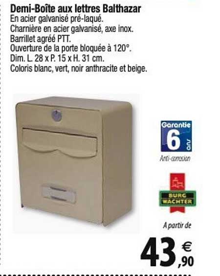demi-boîte aux lettres balthazar