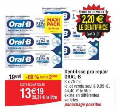 dentifrice pro repair oral-b