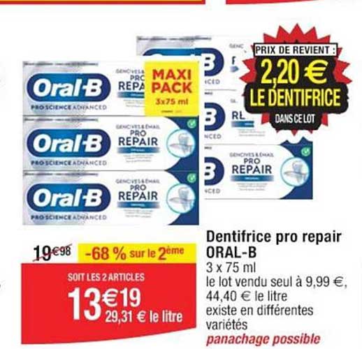dentifrice pro repair oral-b