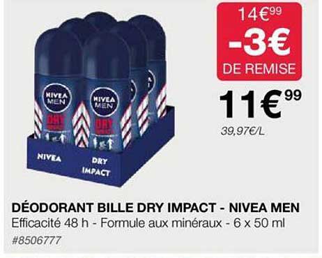 déodorant bille dry impact - nivea men