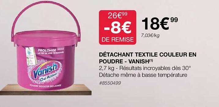 Détachant Textile Couleur En Poudre - Vanish