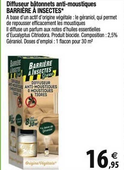 diffuseur bâtonnets anti-moustiques barrière à insectes