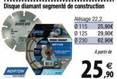 disque diamant segmenté de construction