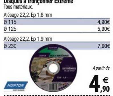 disques à tronçonner extreme norton