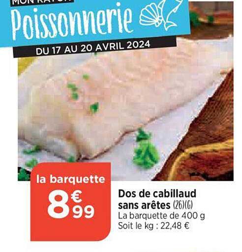 dos de cabillaud sans arêtes