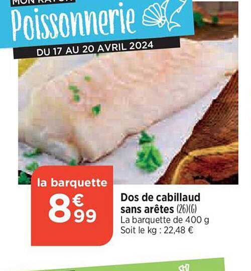 dos de cabillaud sans arêtes