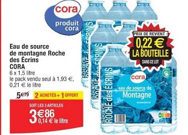 eau de source de montagne de roche des écrins cora