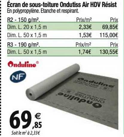 écran de sous-toiture ondutiss air hdv résist