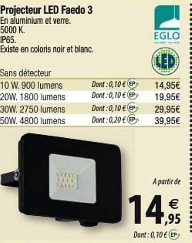 eglo porjecteur led faedo 3