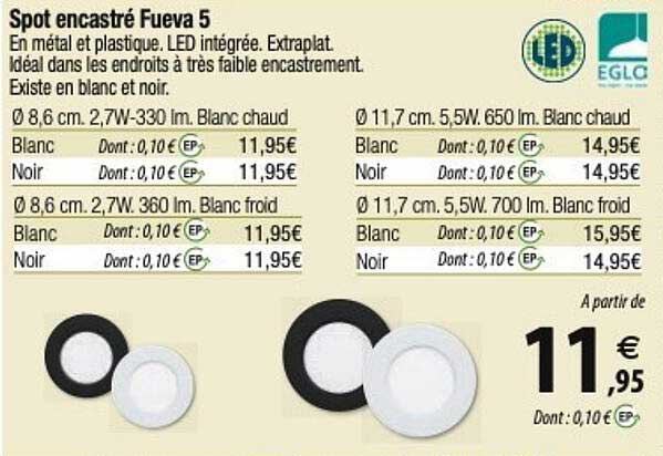 eglo spot encastré fueva 5