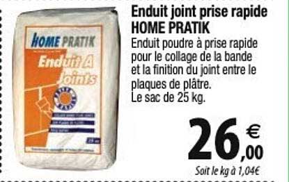 enduit joint prise rapide home pratik
