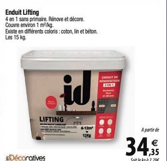 enduit lifting décoratives