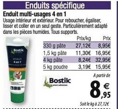 enduit multi-usages 4 en 1 bostik