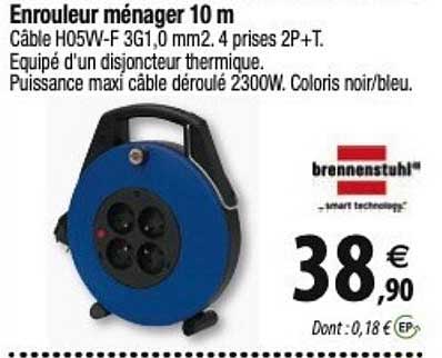 Enrouleur Ménager 10m Brennenstuhl