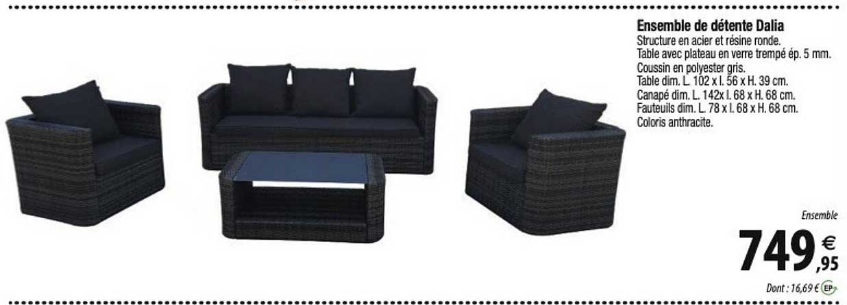 ensemble de détente dalia