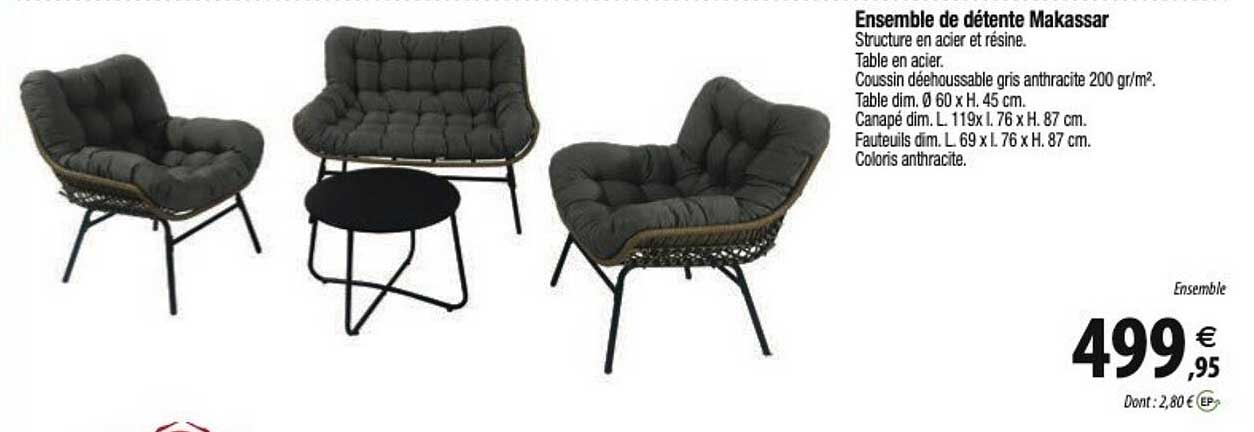 ensemble de détente makassar