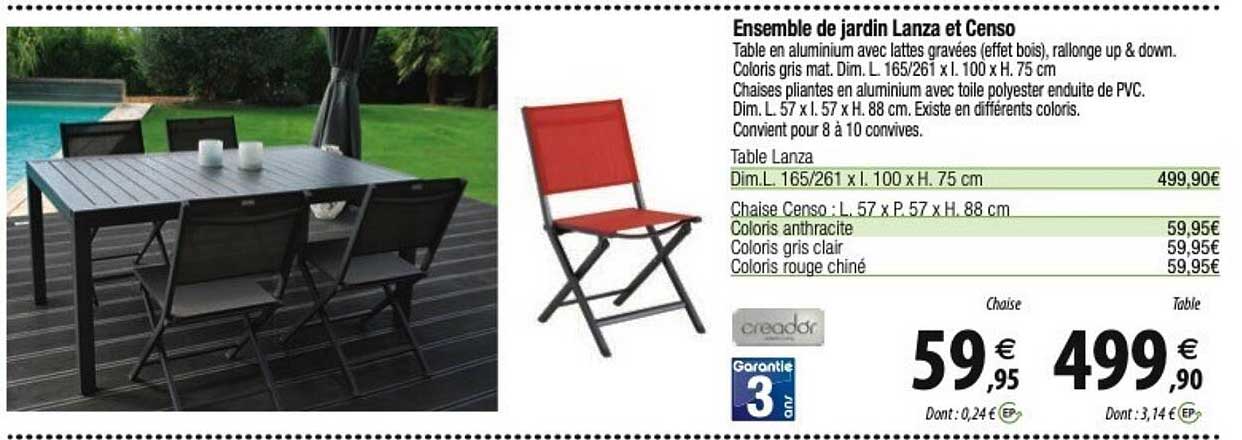 ensemble de jardin lanza et censo creador