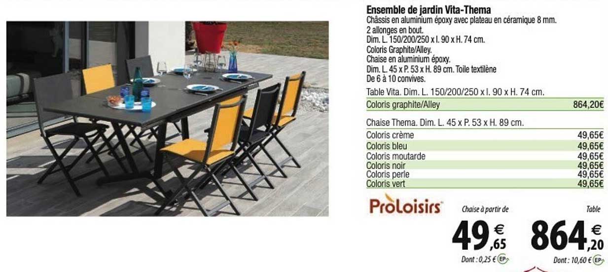 ensemble de jardin vita-thema proloisirs