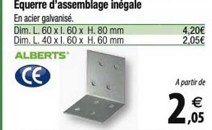équerre d'assemblage inégale
