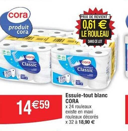 essuie-tout blanc cora