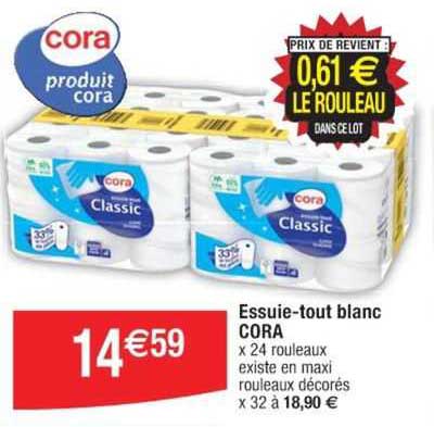 essuie-tout blanc cora